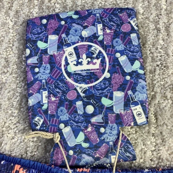 Peter Millar Seaside Mens Blue Coral Abstract Swim Trunks Size Small NWT